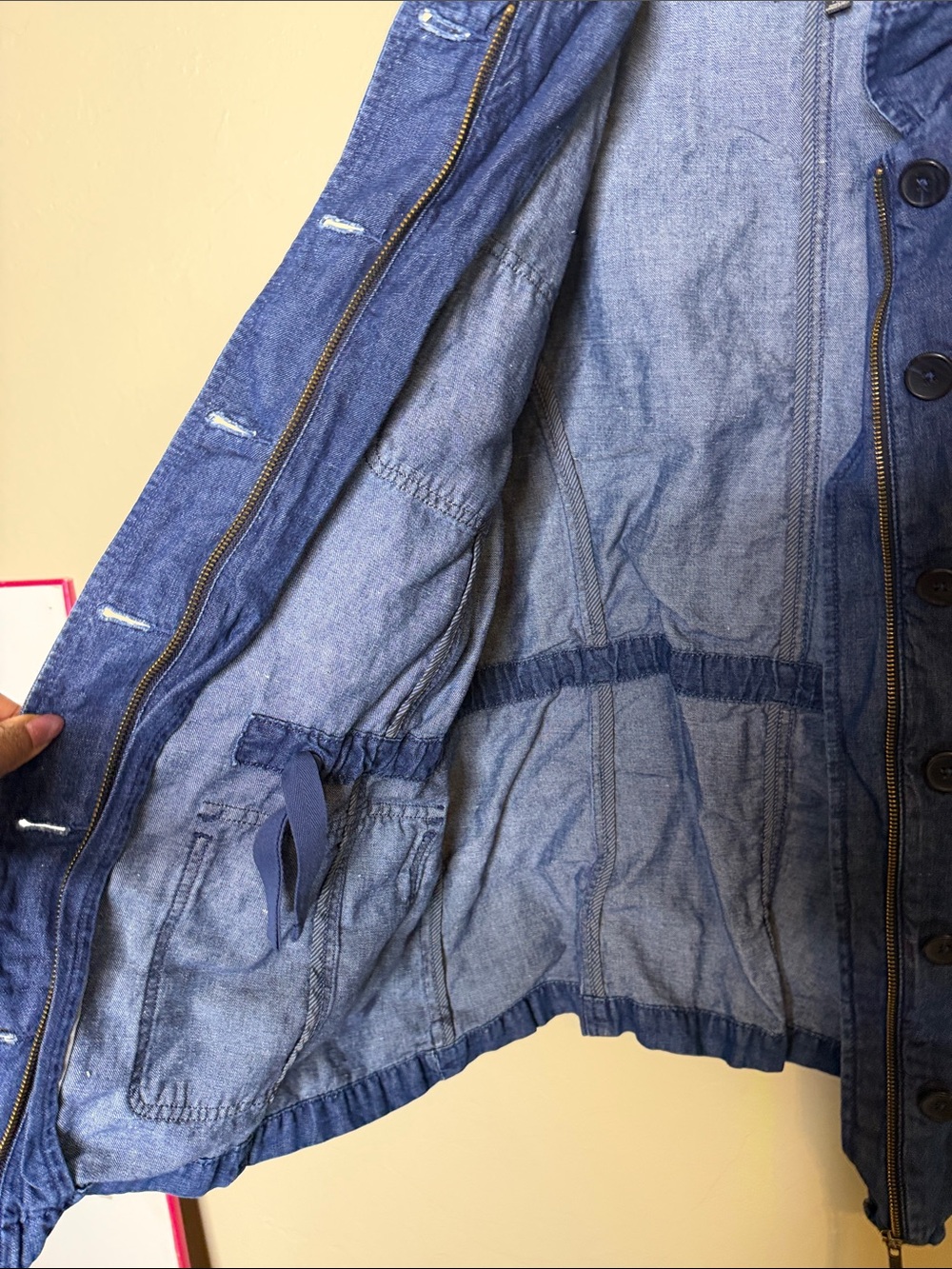Talbots Dark Blue Denim Utility Jacket with Patch Pockets - Picture 6 of 8